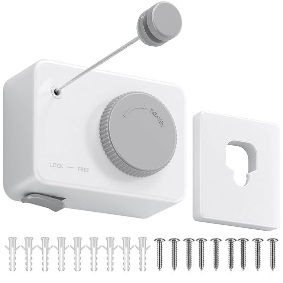 Retractable Clothesline 4.2m/13.7ft, Anti-Droop Wall Mount Rope