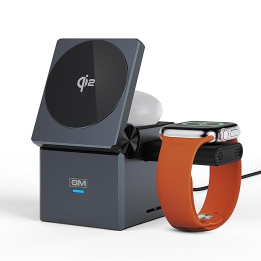 GM G+ iSmart Qi2 3-in-1 Cube Wireless Charger |Fast Charging for iPhone 12/13/14/15/16/17