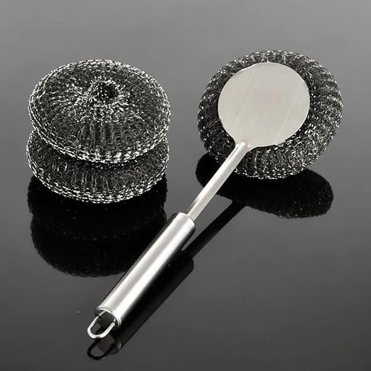 Stainless Steel Dish Cleaner Scrubber with Handle