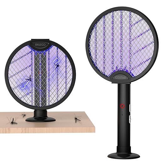 Foldable Mosquito Bat Rechargeable with UV Light Lamp,