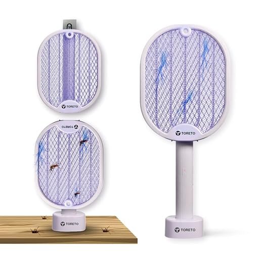 Toreto Foldable Mosquito Killer Racket with UV Light &amp;amp; Charging Base