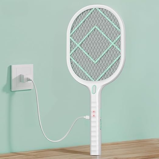 Mosquito Killer Racket, Rechargeable Electric Mosquito Bat with Type C,