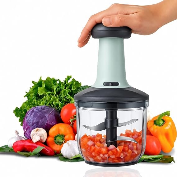 Chopper for Kitchen Use, Push Chopper with 6 Blades, Vegetable Chopper Kitchen Items