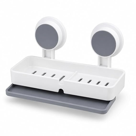 XBEY ABS Soap Stand for Bathroom Soap Holder for Bathroom Stickable
